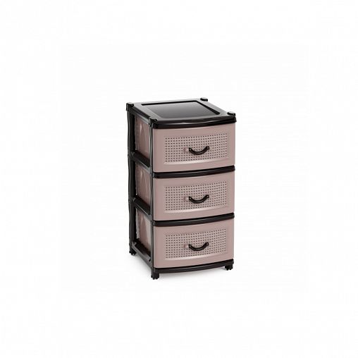 Комод трехсекционный Альтернатива, 48 x 38 x 74 см, коричневый фото