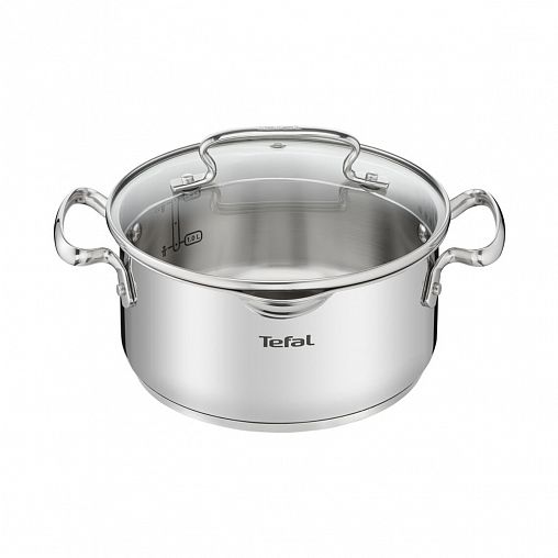 Кастрюля Tefal Duetto+ с крышкой, нержавеющая сталь, 2,9 л фото
