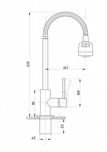 Смеситель для кухни Tsarsberg TSB-119-001, с гибким изливом, однорычажный, хром фото