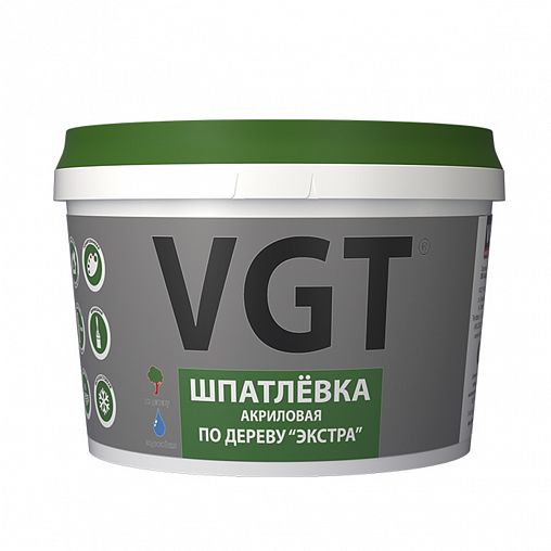 Шпатлевка по дереву VGT Экстра, акриловая, 1 кг, дуб светло-серый фото