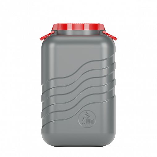 Канистра-бочка пластиковая Альтернатива Волна-эконом, с крышкой и навесными ручками, 80 л фото