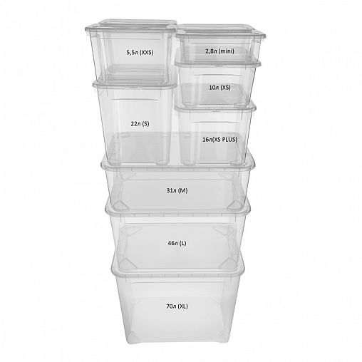Ящик универсальный Econova Кристалл XS Plus, 389 x 275 x 215 мм, 16 л, прозрачный фото