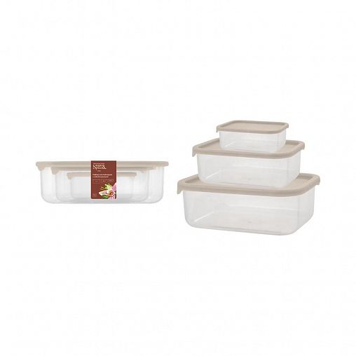 Набор контейнеров для продуктов Sugar&Spice Vanilla, прямоугольные, 3 шт фото