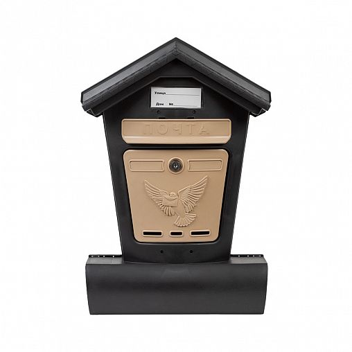 Почтовый ящик Цикл Элит, 2 ключа, черный/бежевый фото