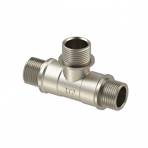 Тройник латунный РТП наружная-наружная-наружная резьба 1/2" фото