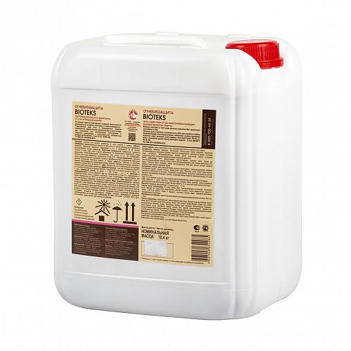 Пропитка для защиты дерева Bioteks Огнебиозащита, с индикатором, 2 класс, 10 л фото