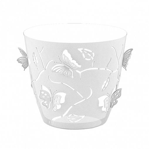 Горшок для цветов Plast Team Butterflies, 5,3 л, серый шторм фото