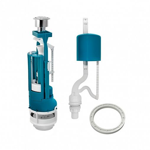 Арматура водосливная Инкоэр И-СБ2-НпрНРФ-ХХ-В Р, 2 кнопки (гальваническое покрытие), нижний подвод фото