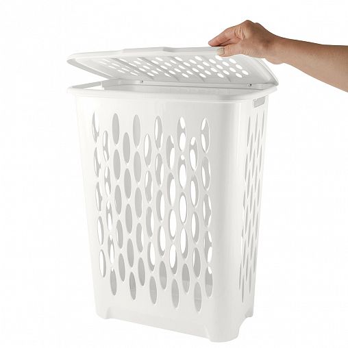 Корзина для белья Keeplex Light, с крышкой, 37 л, белое облако фото
