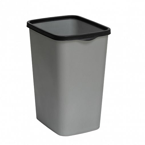 Ведро для мусора Violet Tandem, 9 л, с фиксатором, серый металлик/черный фото