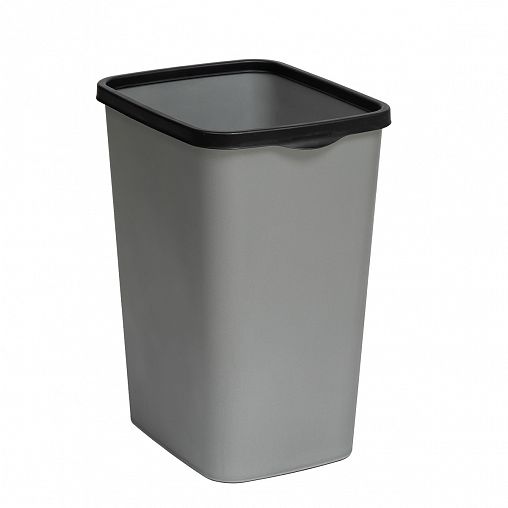 Ведро для мусора Violet Tandem, 20 л, с фиксатором, серый металлик/черный фото