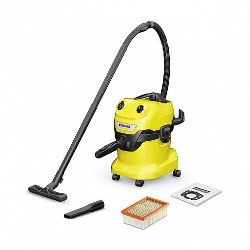 Профессиональный пылесос для сухой и влажной уборки Karcher WD 4 V-20/5/22, 1000 Вт фото