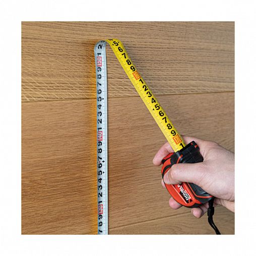 Рулетка Beorol, двухсторонняя шкала, с автостопом, обрезиненная, 5 м x 25 мм фото