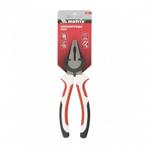 Плоскогубцы Matrix Premium, трехкомпонентные рукоятки, 180 мм фото