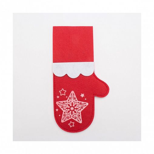 Конверт для столовых предметов Доляна Варежка, фетр, 11 x 21 см фото