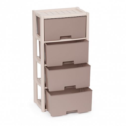 Комод четырехсекционный Альтернатива Колорит, 47,5 x 30 x 94 см, бежевый фото
