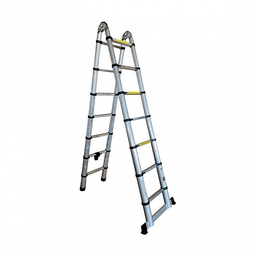 Лестница телескопическая двухсекционная Alumet DTLH 2.2, алюминиевая, 2 x 7 ступеней, 4,4 м фото