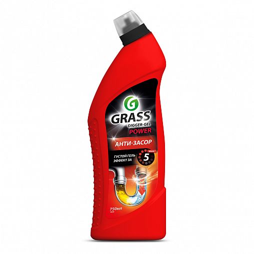 Средство для чистки труб от засоров Grass Digger-gel, 750 мл фото