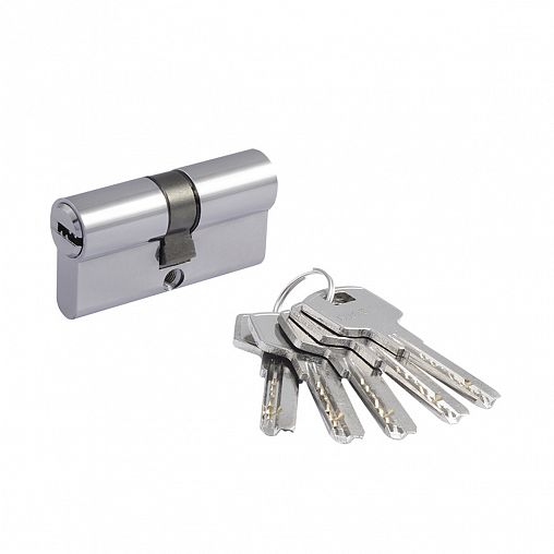 Цилиндровый механизм Нора-М STD Z ЛП-60 (30-30), ключ/ключ, хром фото