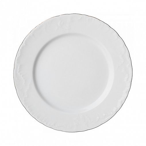 Тарелка обеденная Cmielow Рококо Золотая кайма, фарфоровая, d 25 см фото