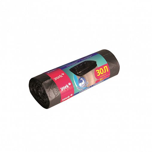 Мешки для мусора прочные York, 30 л, 8 мкм, рулон 30 шт фото