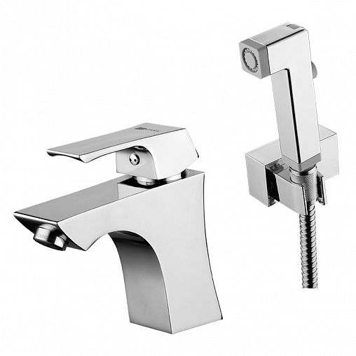 Смеситель для раковины и биде Lemark Unit LM4516C, с гигиеническим душем, однорычажный, хром фото
