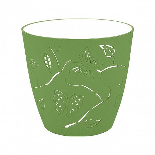 Горшок для цветов Plast Team Butterflies, 0,7 л, зеленое яблоко фото