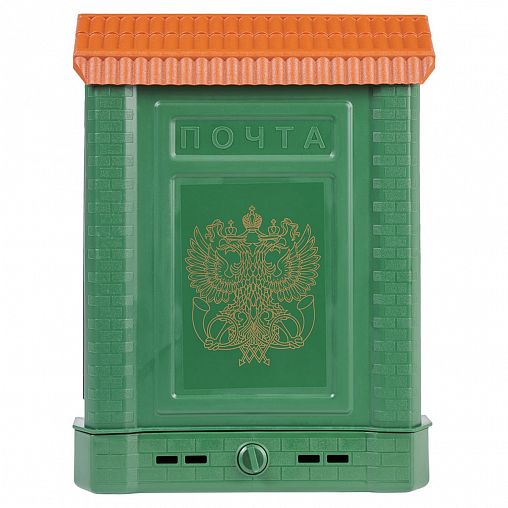 Почтовый ящик Цикл Премиум с пластиковой защелкой и накладкой, зеленый фото