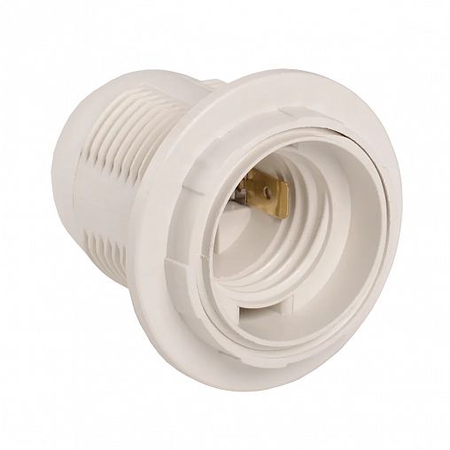 Патрон с кольцом IEK EPP11-04-01-K01, E27, пластиковый, белый фото Патрон с кольцом IEK EPP11-04-01-K01, E27, пластиковый, белый фото
