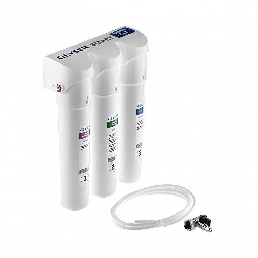 Трехступенчатая система очистки воды без крана Гейзер Смарт У, под мойку фото