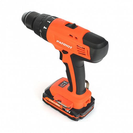 Дрель-шуруповерт ударная аккумуляторная Patriot BR 180LI-H, 18 В, 2 x 1,5 Ач Li-ion, с 2 АКБ и ЗУ фото