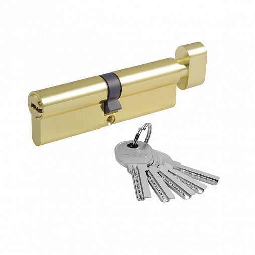 Цилиндровый механизм Нора-М STD AL ЛПВ-100 (50-50), ключ/вертушка, золото фото
