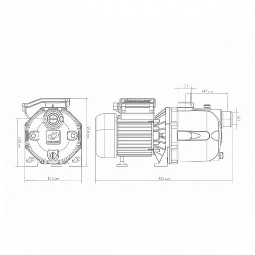 Насос поверхностный Джилекс Джамбо 70/50 П (2.0), 1100 Вт, 4200 л/ч фото