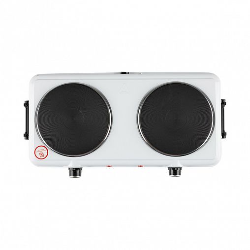 Плита электрическая настольная Homestar HS-1110, 2 конфорки, 2000 Вт, чугун фото