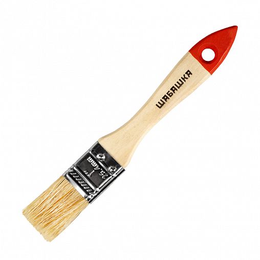 Кисть плоская Шабашка №1, натуральная щетина, деревянная ручка, 25 мм фото