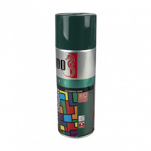Аэрозольная алкидная краска Kudo KU-1007, 520 мл, RAL 6016, темно-зеленая фото