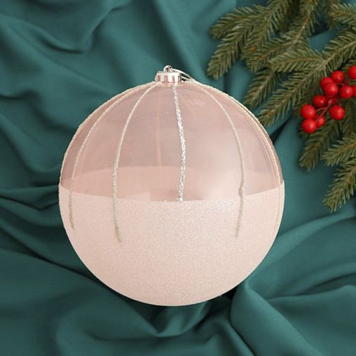 Елочный шар Зимнее волшебство Николь, d 20 см, розовый фото