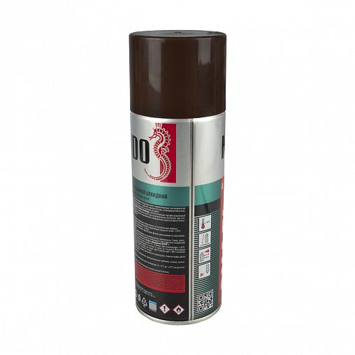 Аэрозольная алкидная краска Kudo KU-1012, 520 мл, RAL 8017, коричневая фото