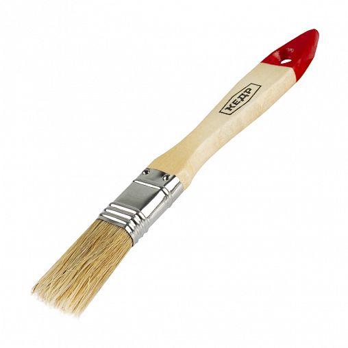 Кисть плоская Кедр №0,75, натуральная щетина, деревянная ручка, 20 мм фото
