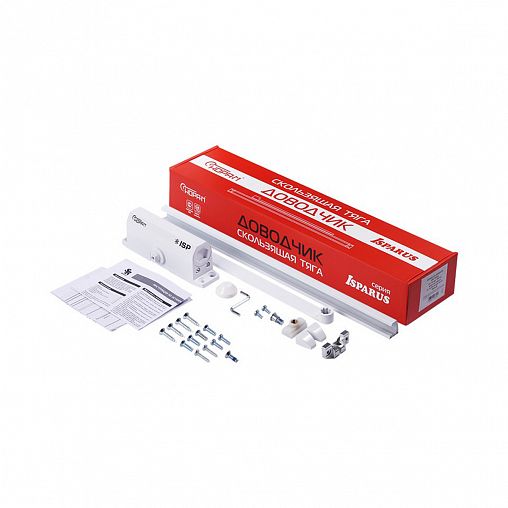 Доводчик дверной Нора-М 440 Isparus Slider, для дверей 70 - 130 кг, со скользящей тягой, белый фото