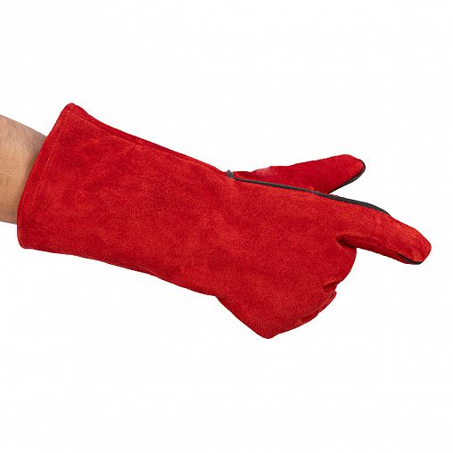 Краги спилковые Трек, размер 10, красные фото