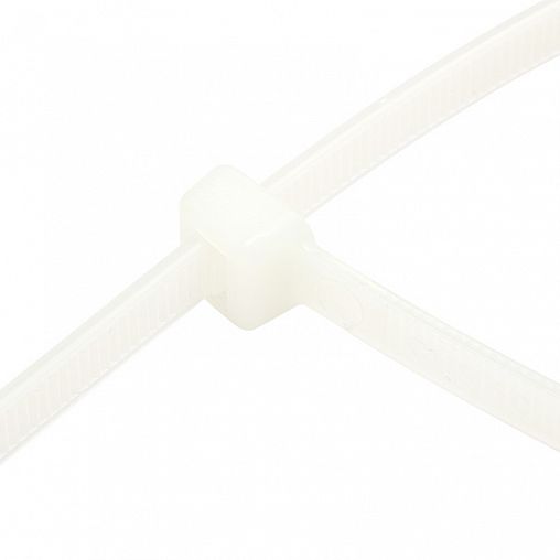 Хомут-стяжка Rexant, нейлон, 7,6 x 500 мм, 100 шт, белый фото