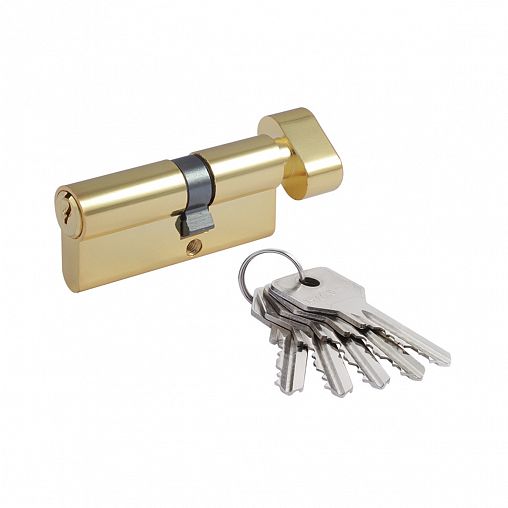 Цилиндровый механизм Нора-М STD Z ЛВ-70 (40-30В), ключ/вертушка, золото фото