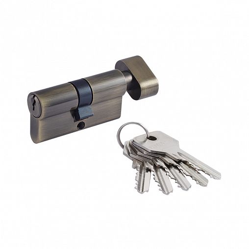 Цилиндровый механизм Нора-М STD Z ЛВ-60 (30-30), ключ/вертушка, старая бронза фото