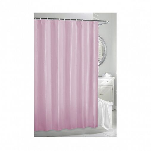 Штора для ванной Рыжий кот, 180 x 180 см, полиэтилен, розовая фото