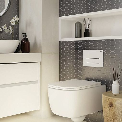 Клавиша для смыва Iddis Unifix, универсальная, 24,5 x 16,5 см, белая фото