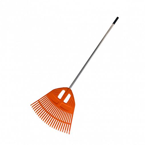Грабли веерные Гардения, с алюминиевым черенком, 23 зуба, 1680 мм, оранжевые фото