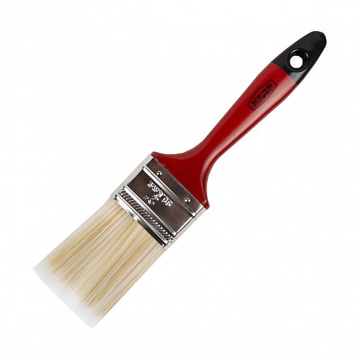 Кисть плоская Кедр №2, искусственная щетина, пластиковая ручка, 50 мм фото