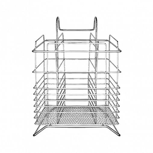 Подставка для столовых приборов Мультидом, 18 x 16 x 9,5 см, хром фото