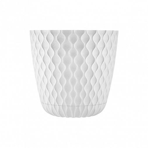 Горшок для цветов InGreen Wave, с поддоном, 10 л, белоснежный жасмин фото